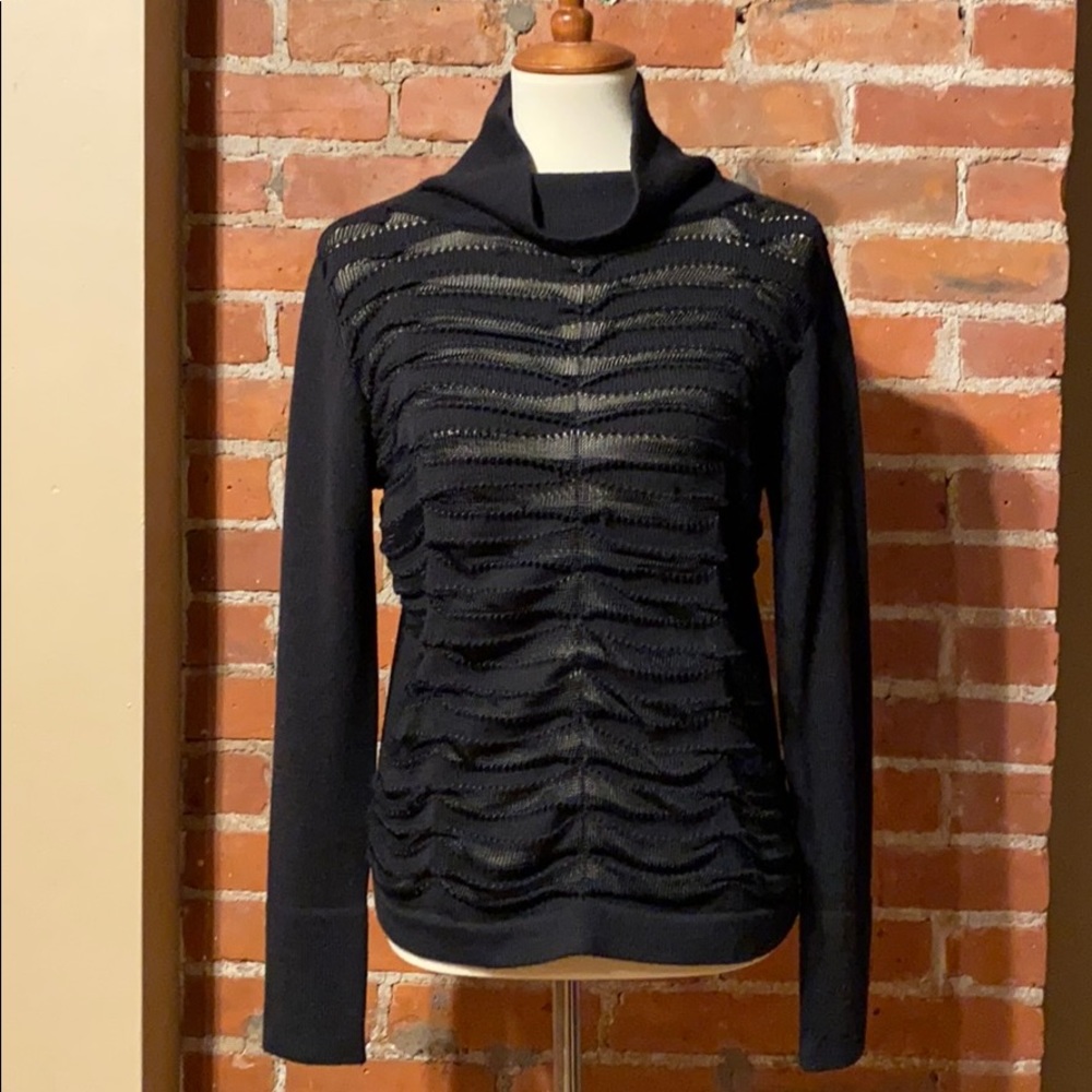 Ainsley black wild-striped knit sweater